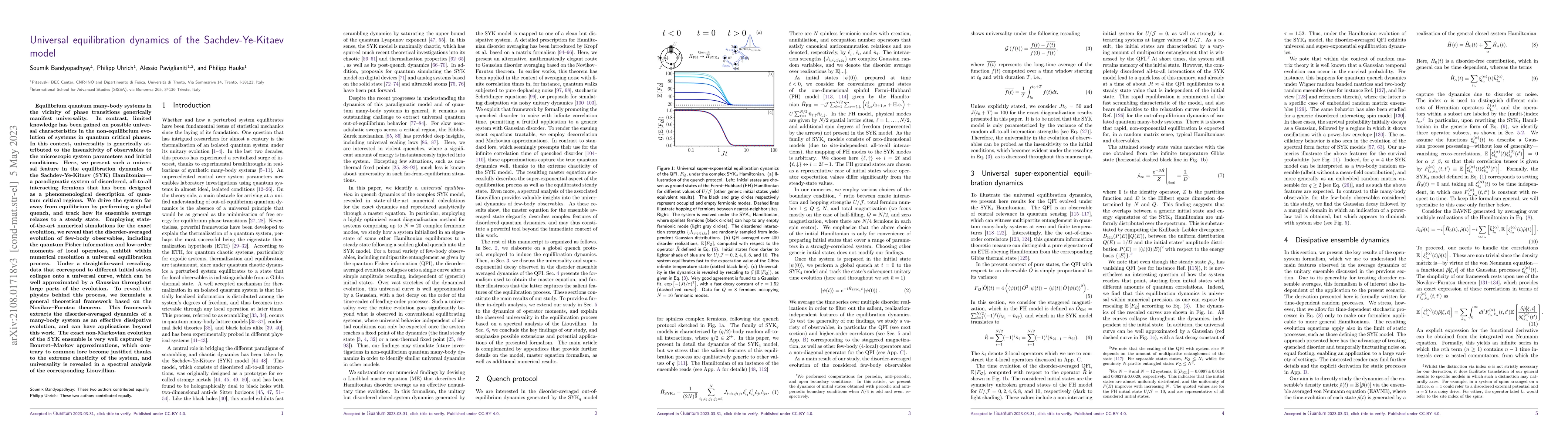 Thumbnail for Universal equilibration dynamics of the Sachdev-Ye-Kitaev model