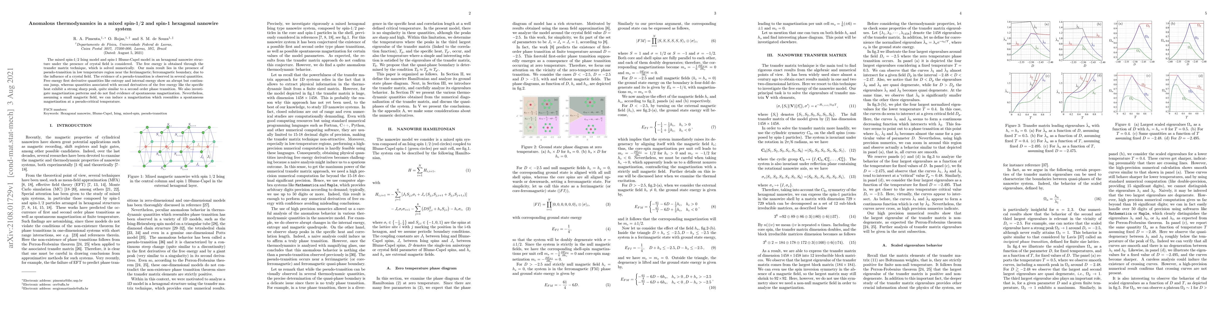 Thumbnail for Anomalous thermodynamics in a mixed spin-1/2 and spin-1 hexagonal
  nanowire system