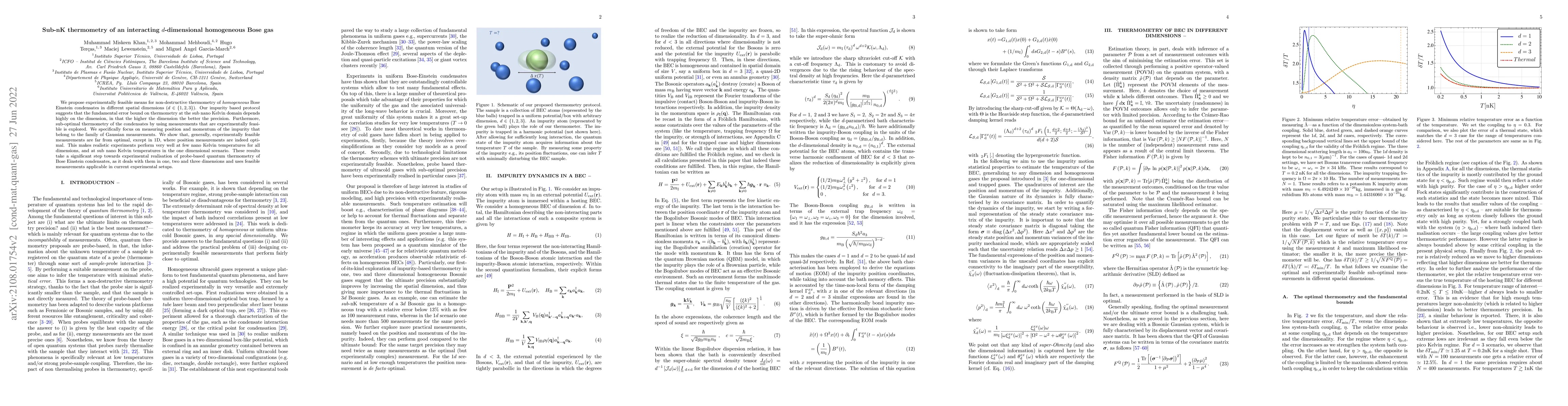 Thumbnail for Sub-nK thermometry of an interacting $d$-dimensional homogeneous Bose
  gas