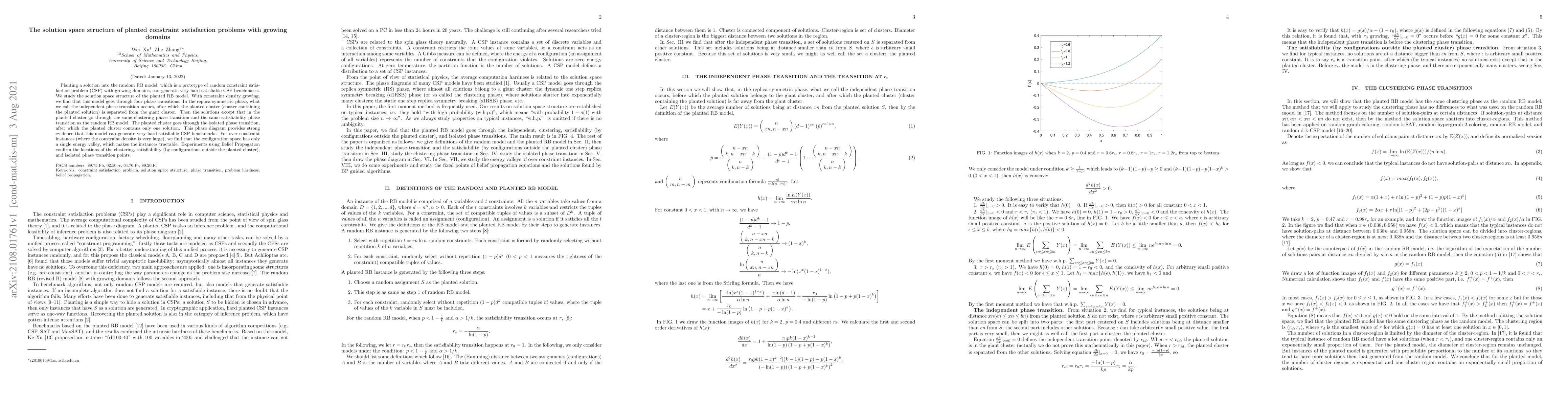 Thumbnail for The solution space structure of planted constraint satisfaction problems
  with growing domains