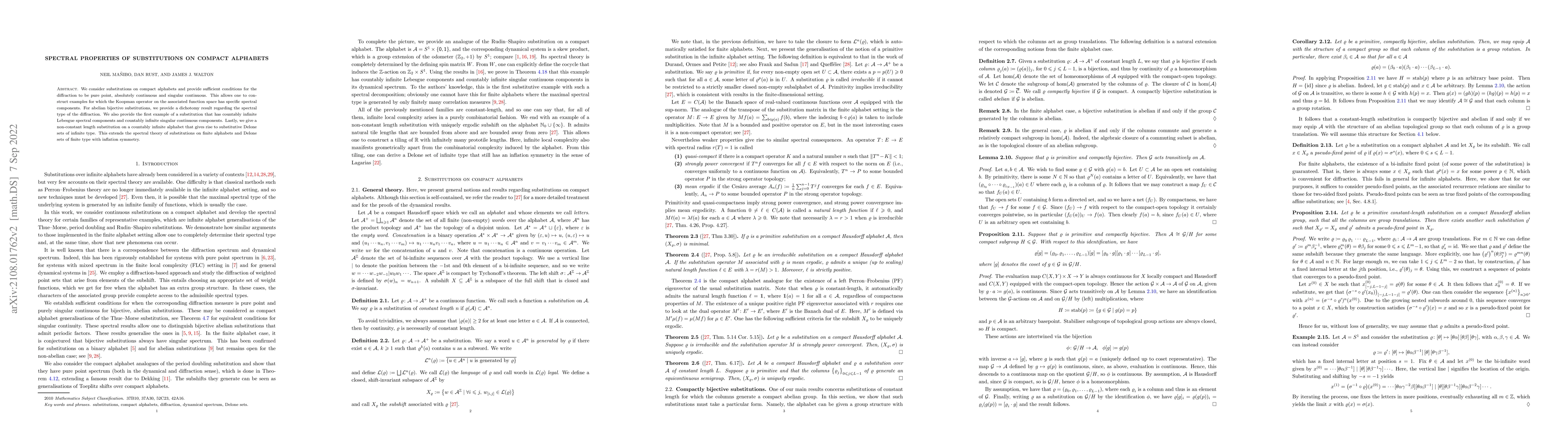 Thumbnail for Spectral properties of substitutions on compact alphabets