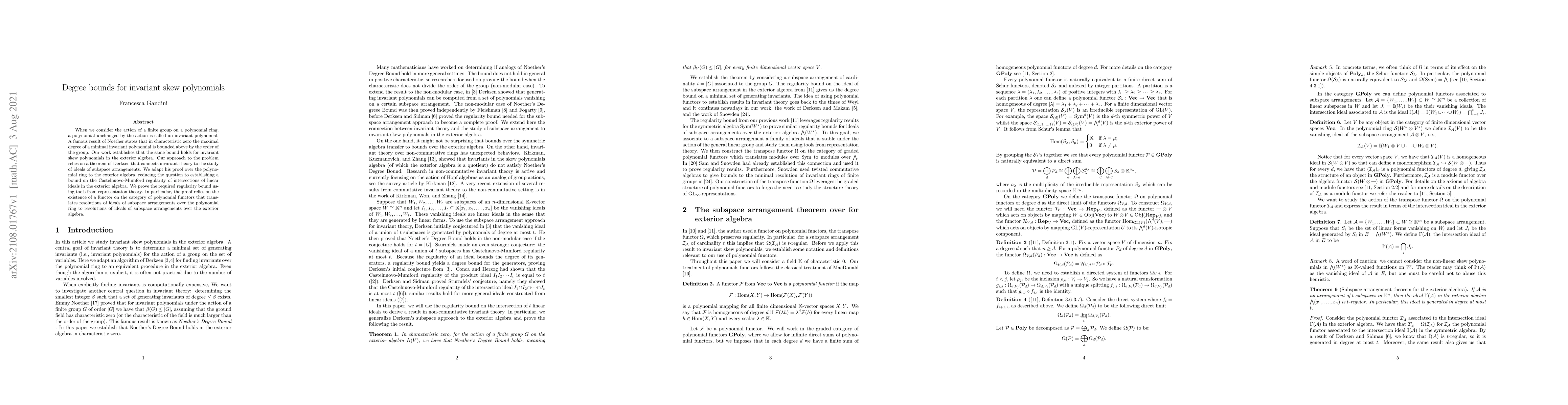 Thumbnail for Degree bounds for invariant skew polynomials
