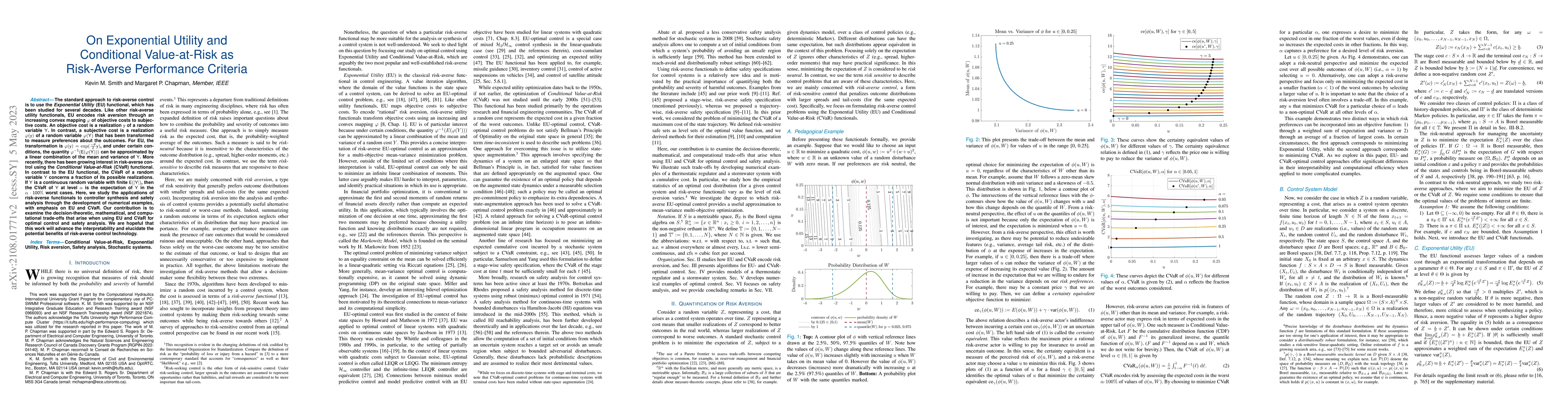 Thumbnail for On Exponential Utility and Conditional Value-at-Risk as Risk-Averse
  Performance Criteria