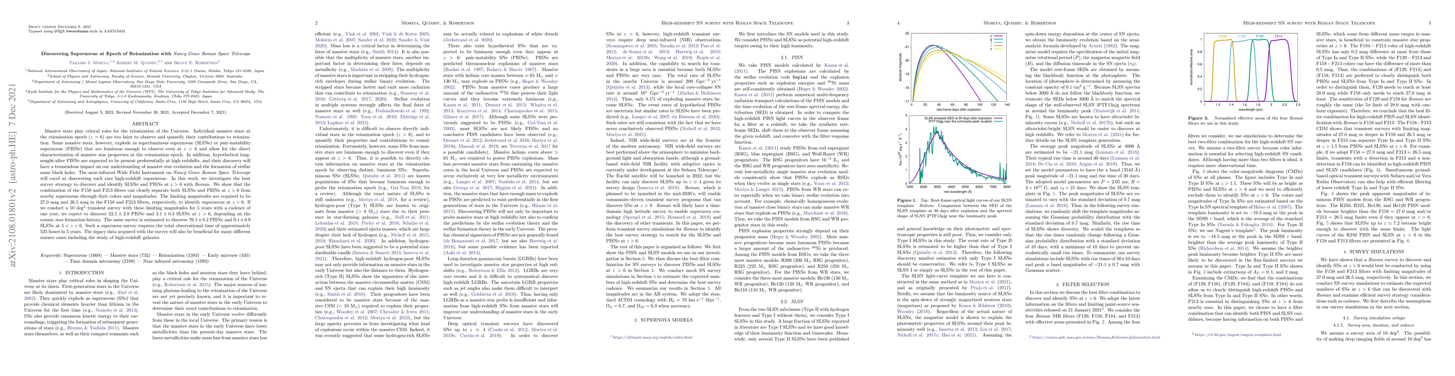 Thumbnail for Discovering Supernovae at Epoch of Reionization with Nancy Grace Roman
  Space Telescope