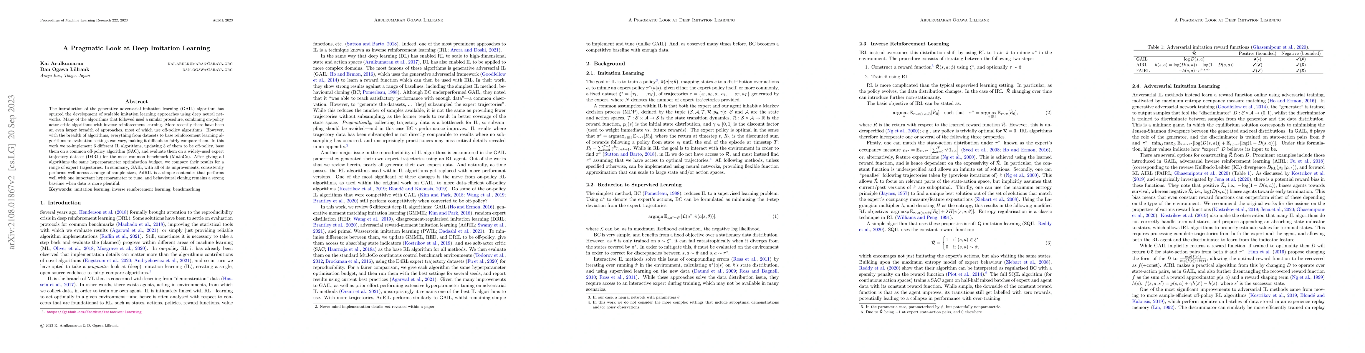 Thumbnail for A Pragmatic Look at Deep Imitation Learning