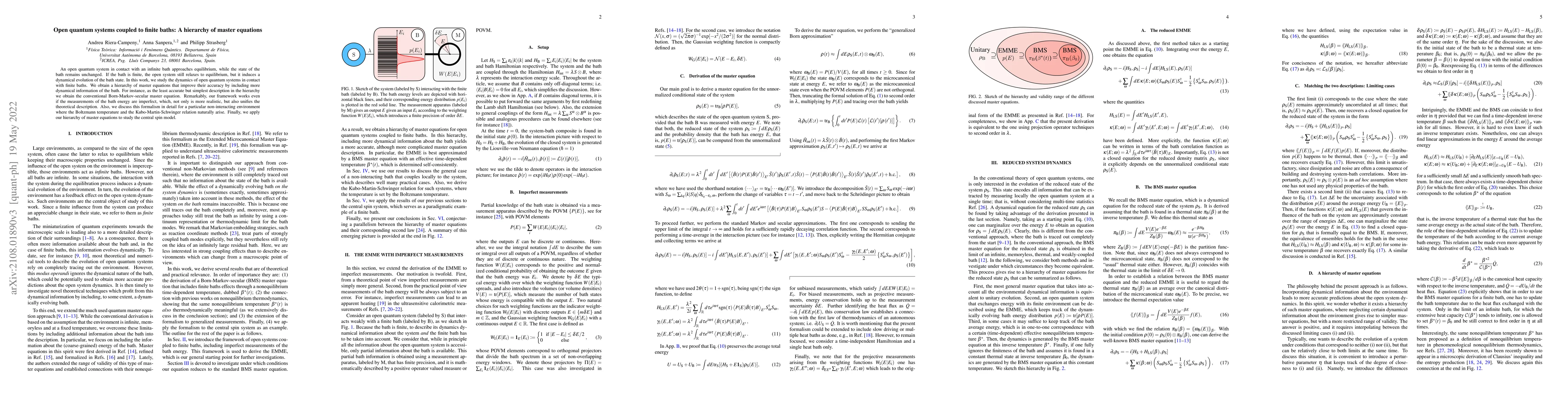 Thumbnail for Open quantum systems coupled to finite baths: A hierarchy of master
  equations