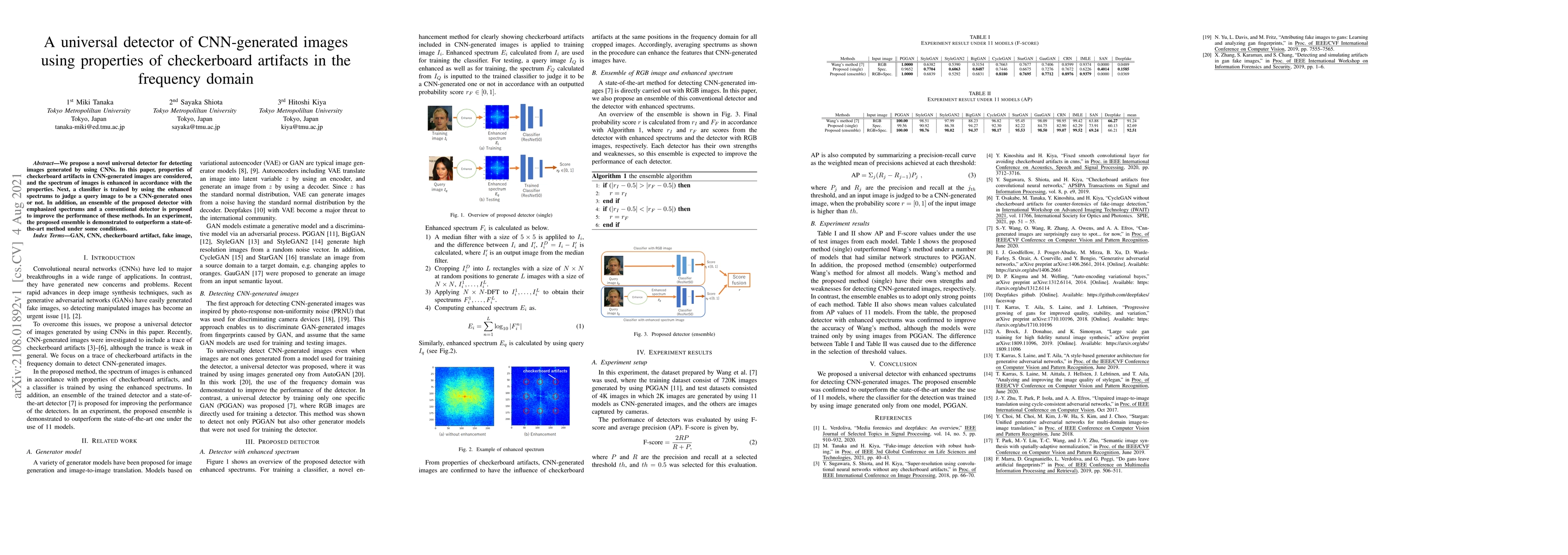 Thumbnail for A universal detector of CNN-generated images using properties of
  checkerboard artifacts in the frequency domain