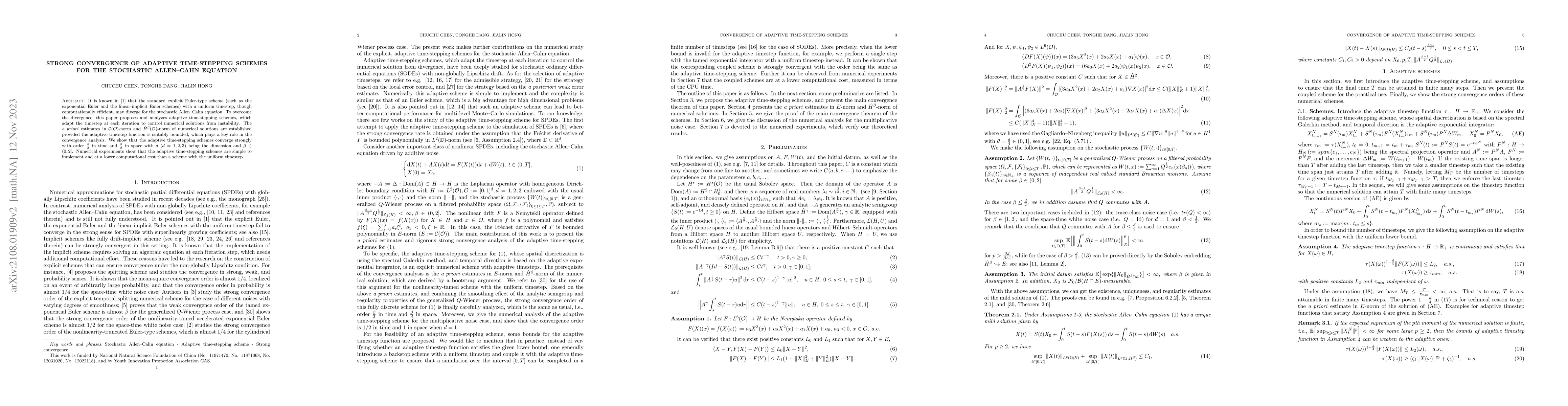 Thumbnail for Strong convergence of adaptive time-stepping schemes for the stochastic
  Allen--Cahn equation