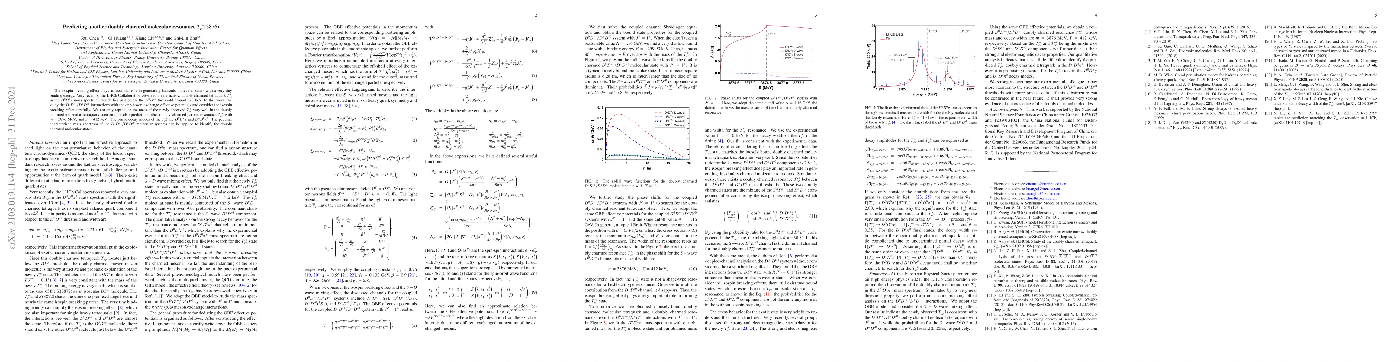 Thumbnail for Predicting another doubly charmed molecular resonance
  $T_{cc}^{\prime+}(3876)$