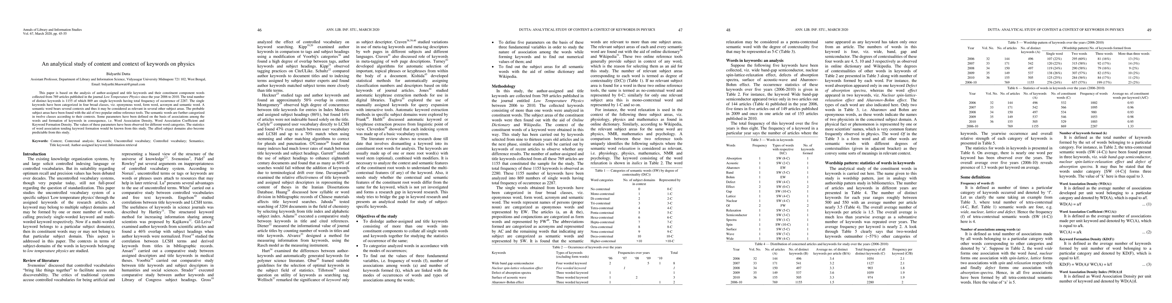 Thumbnail for An analytical study of content and contexts of keywords on physics