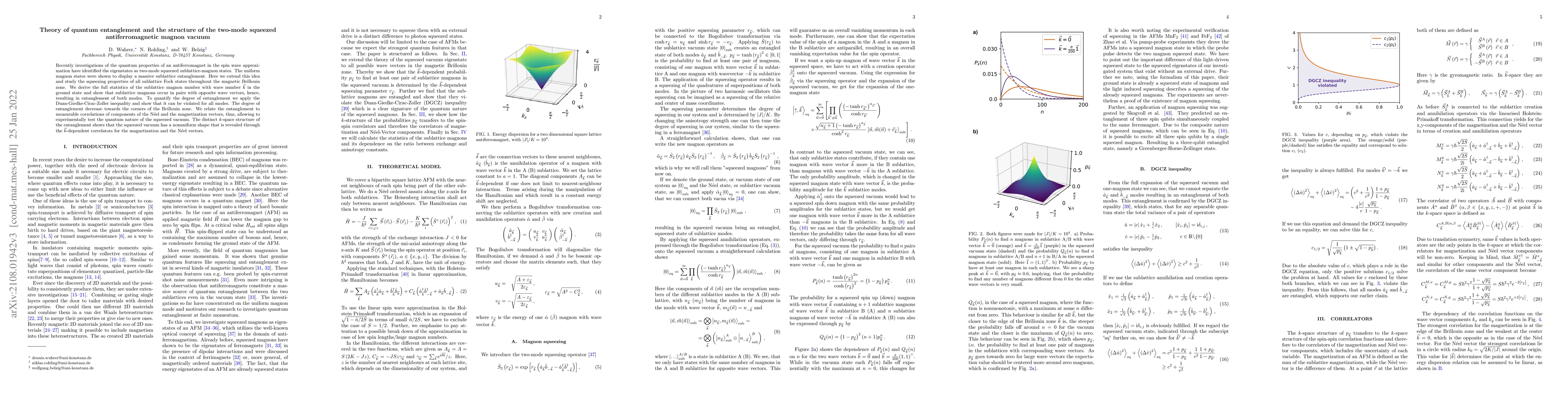 Thumbnail for Theory of quantum entanglement and the structure of two-mode squeezed
  antiferromagnetic magnon vacuum