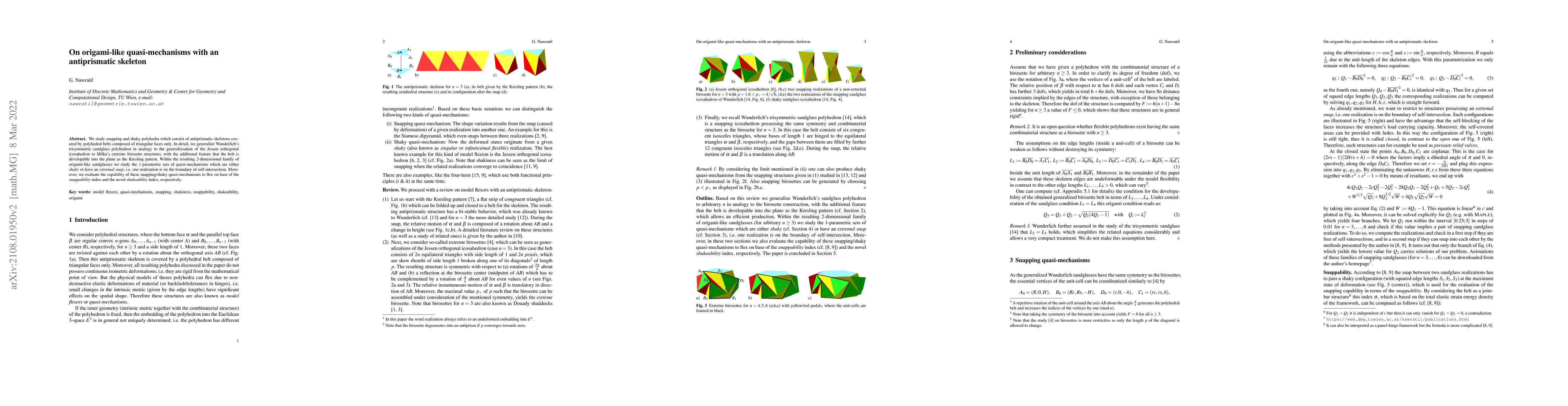 Thumbnail for On origami-like quasi-mechanisms with an antiprismatic skeleton