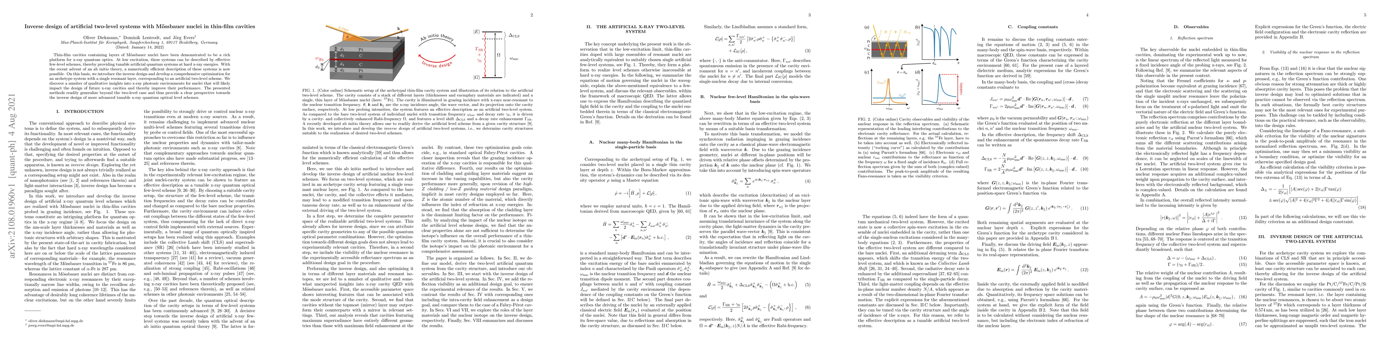 Thumbnail for Inverse design of artificial two-level systems with M\"ossbauer nuclei
  in thin-film cavities