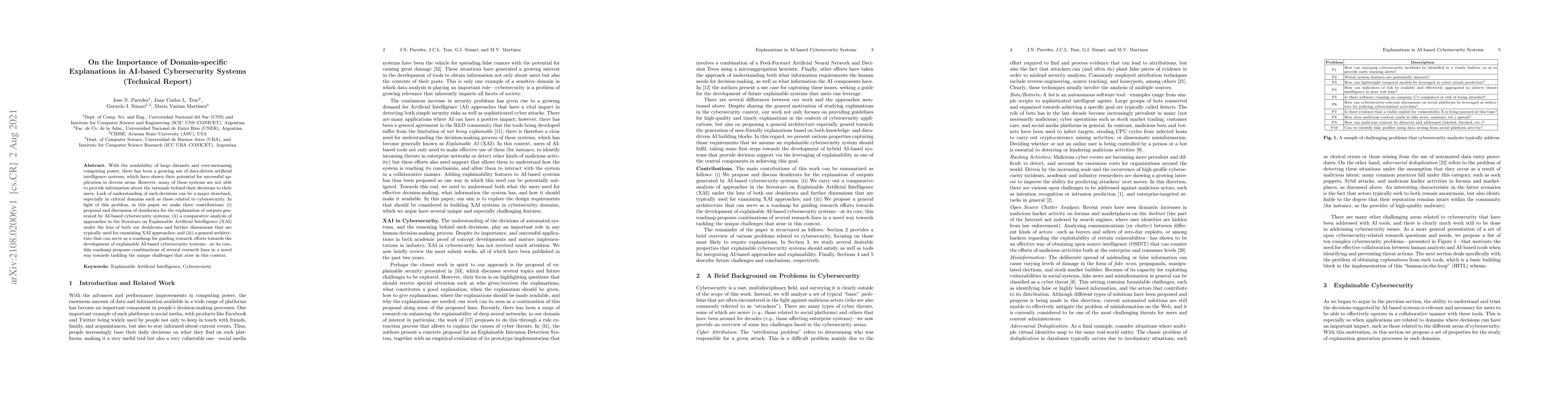 Thumbnail for On the Importance of Domain-specific Explanations in AI-based
  Cybersecurity Systems (Technical Report)