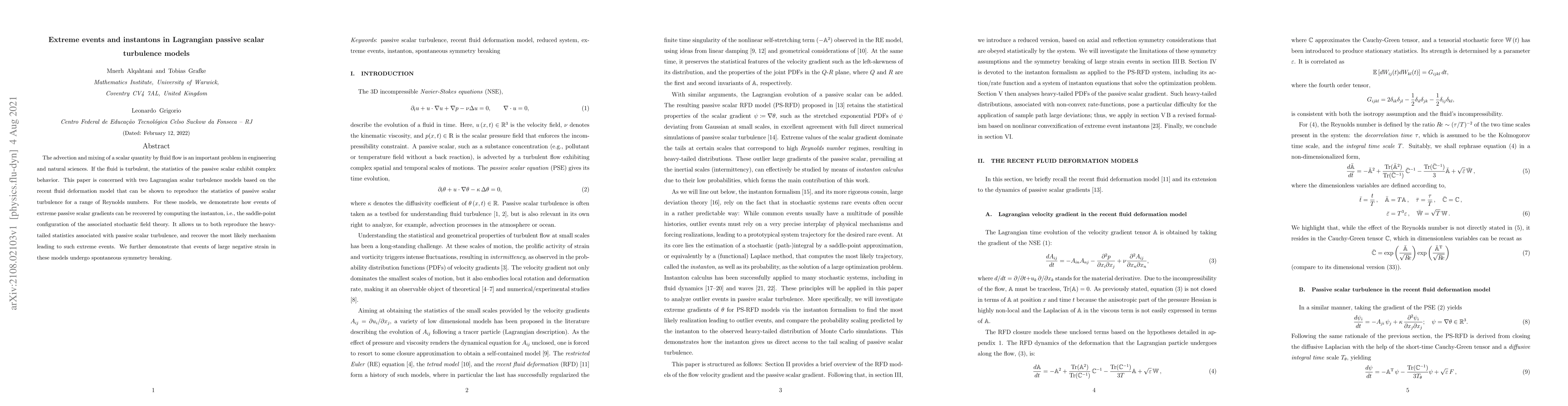 Thumbnail for Extreme events and instantons in Lagrangian passive scalar turbulence
  models