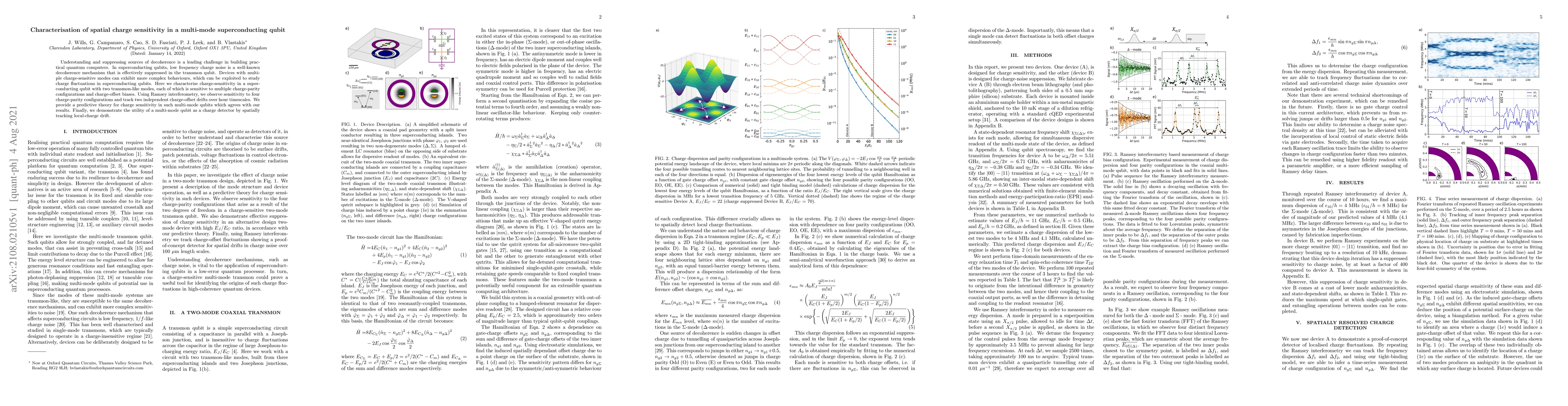 Thumbnail for Characterisation of spatial charge sensitivity in a multi-mode
  superconducting qubit