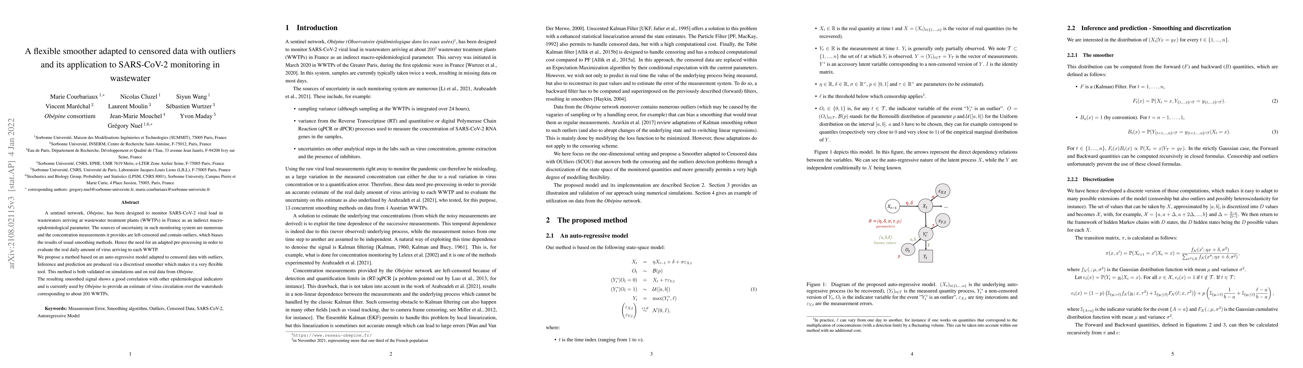 Thumbnail for A flexible smoother adapted to censored data with outliers and its
  application to SARS-CoV-2 monitoring in wastewater