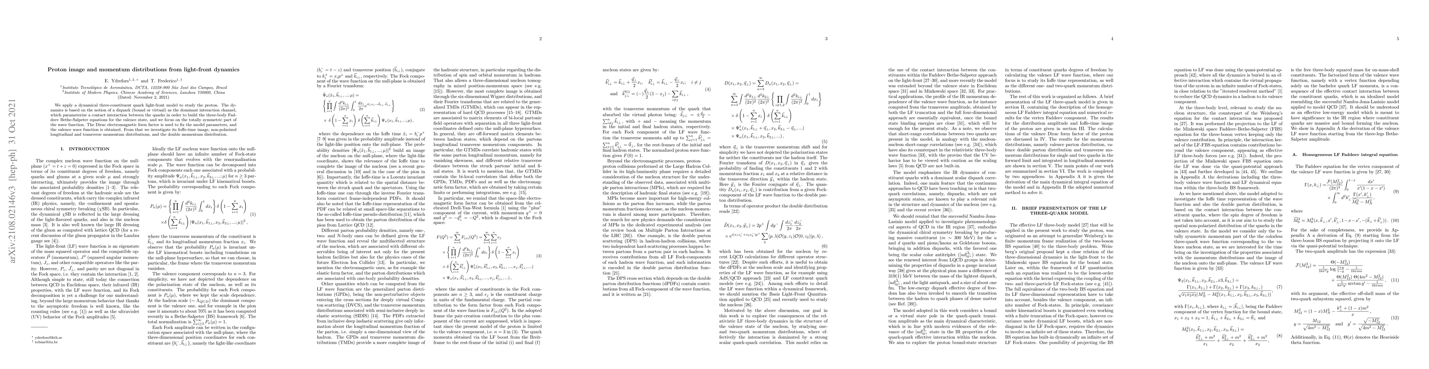 Thumbnail for Proton image and momentum distributions from light-front dynamics