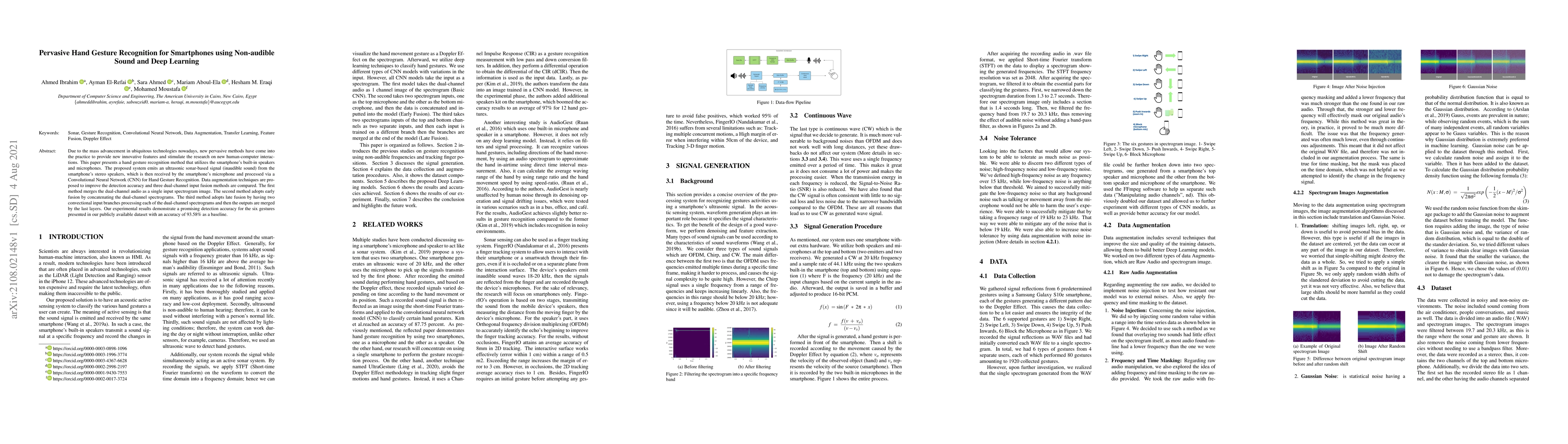 Thumbnail for Pervasive Hand Gesture Recognition for Smartphones using Non-audible
  Sound and Deep Learning