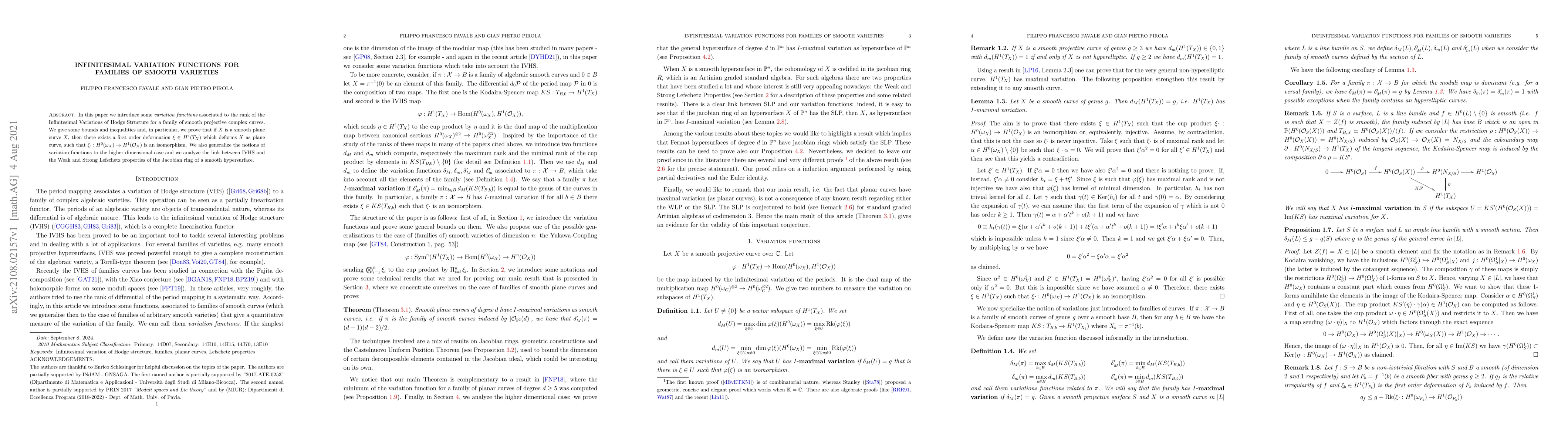 Thumbnail for Infinitesimal variation functions for families of smooth varieties