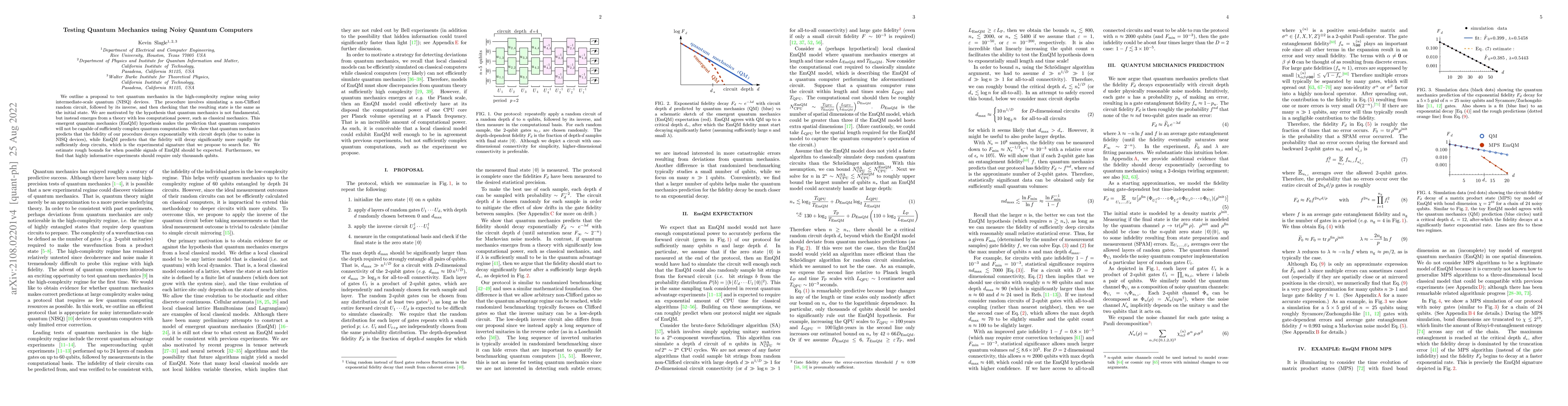 Thumbnail for Testing Quantum Mechanics using Noisy Quantum Computers