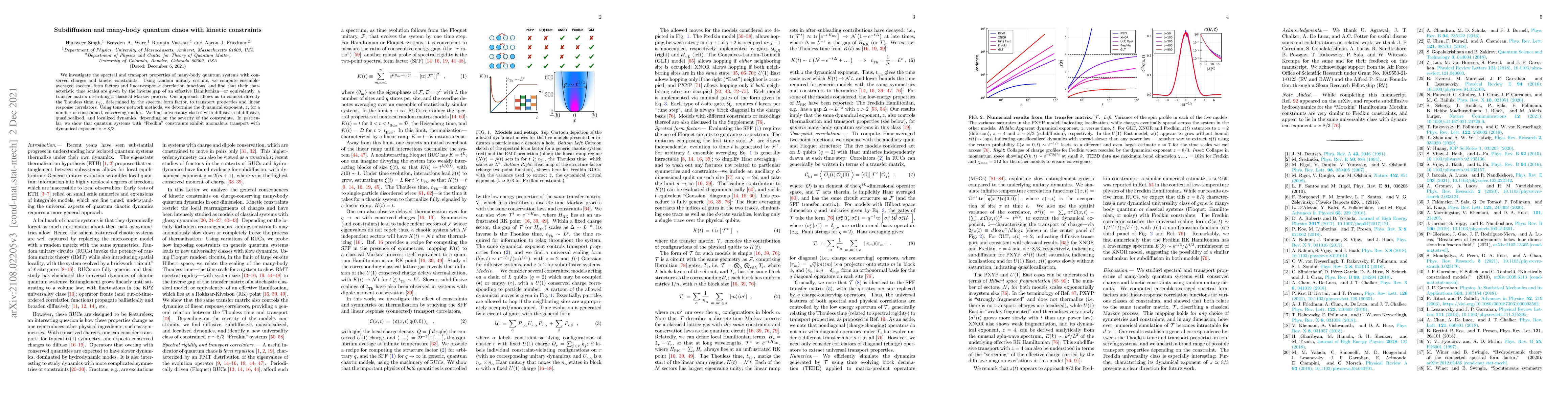 Thumbnail for Subdiffusion and many-body quantum chaos with kinetic constraints