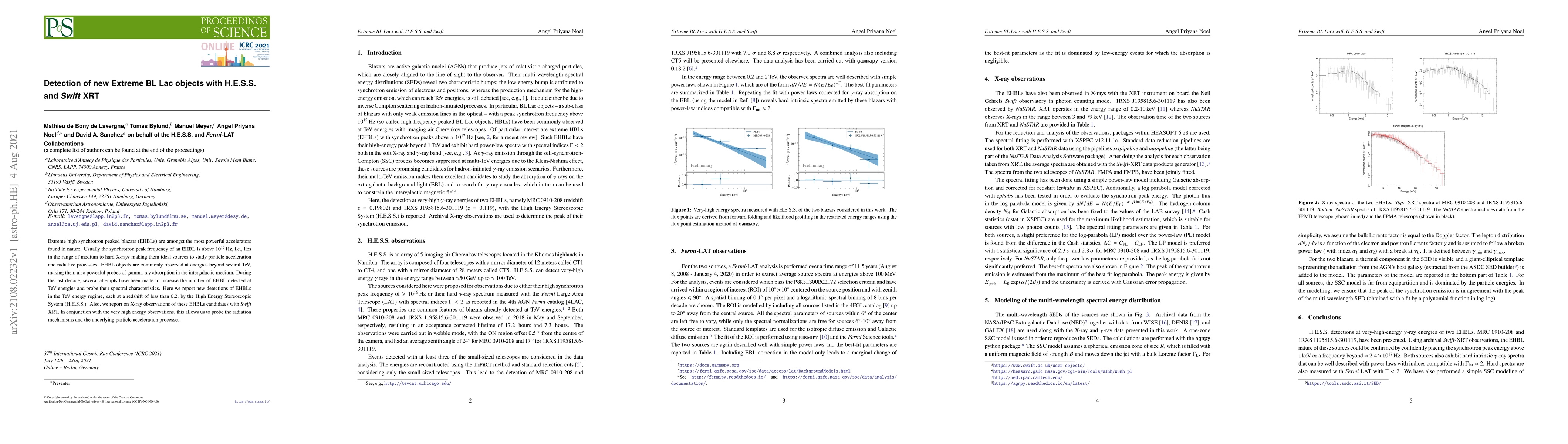 Thumbnail for Detection of new Extreme BL Lac objects with H.E.S.S. and Swift XRT