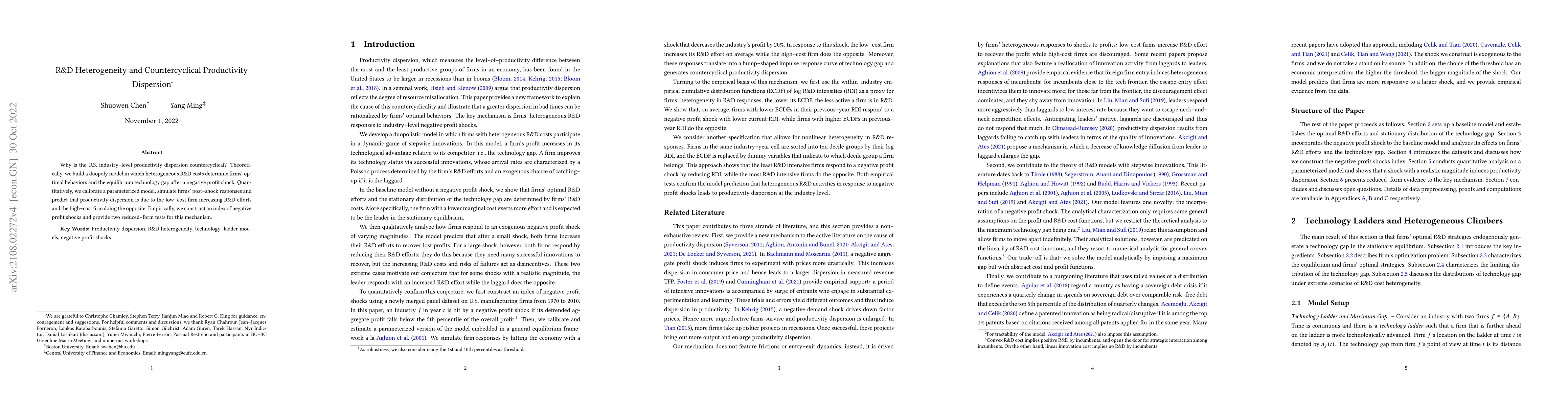 Thumbnail for R&D Heterogeneity and Countercyclical Productivity Dispersion