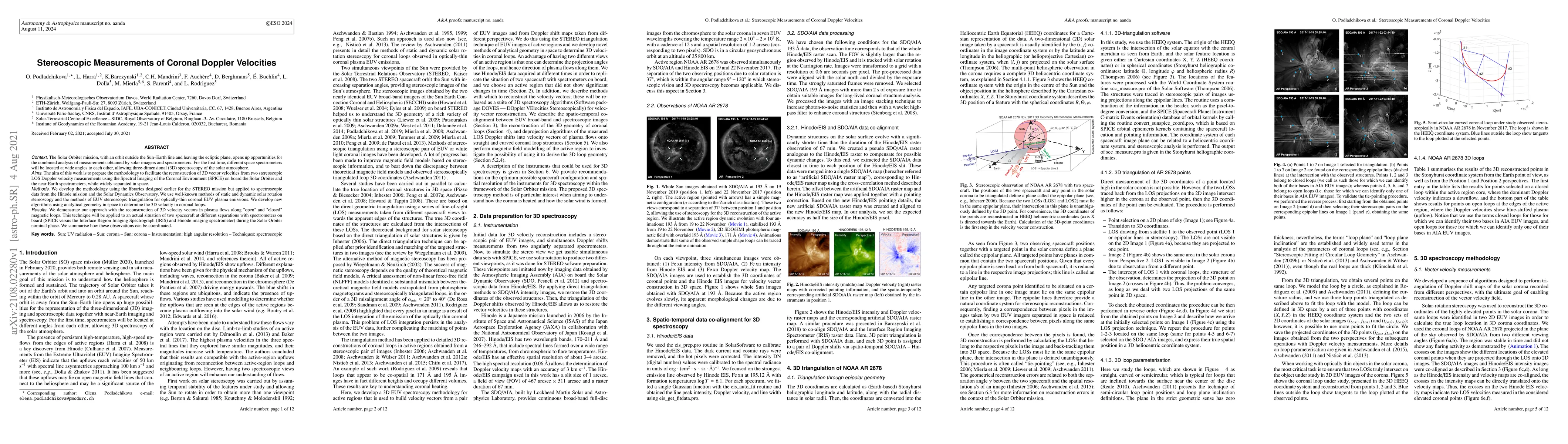 Thumbnail for Stereoscopic Measurements of Coronal Doppler Velocities