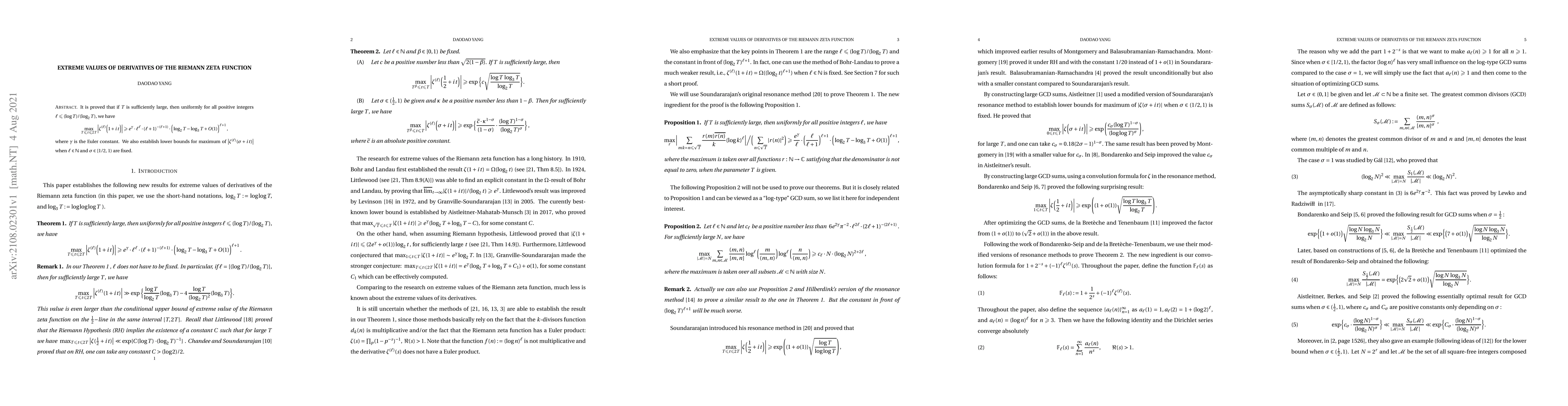 Thumbnail for Extreme values of derivatives of the Riemann zeta function