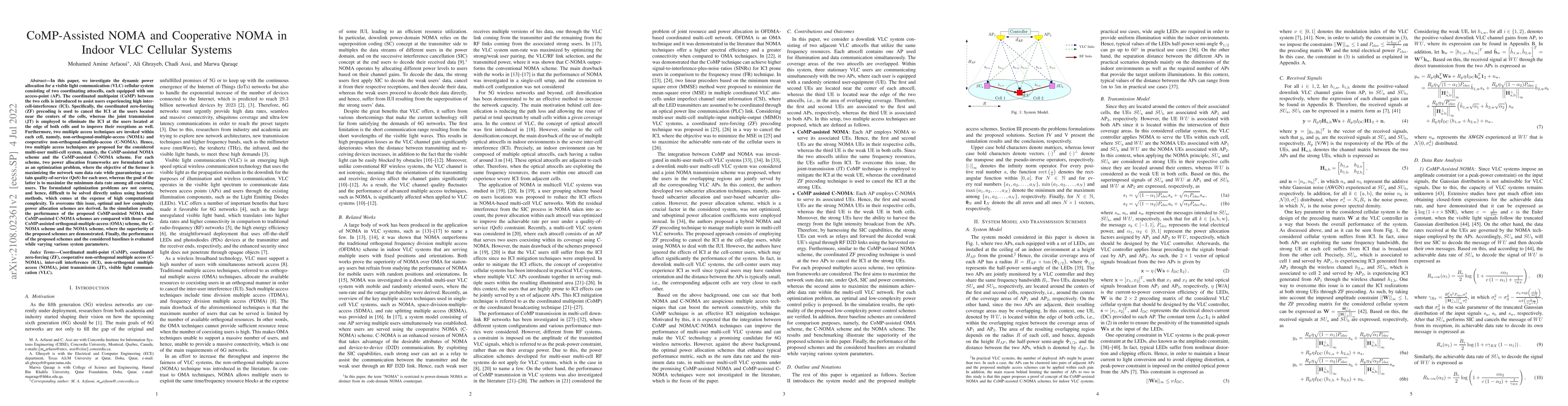 Thumbnail for CoMP-Assisted NOMA and Cooperative NOMA in Indoor VLC Cellular Systems
