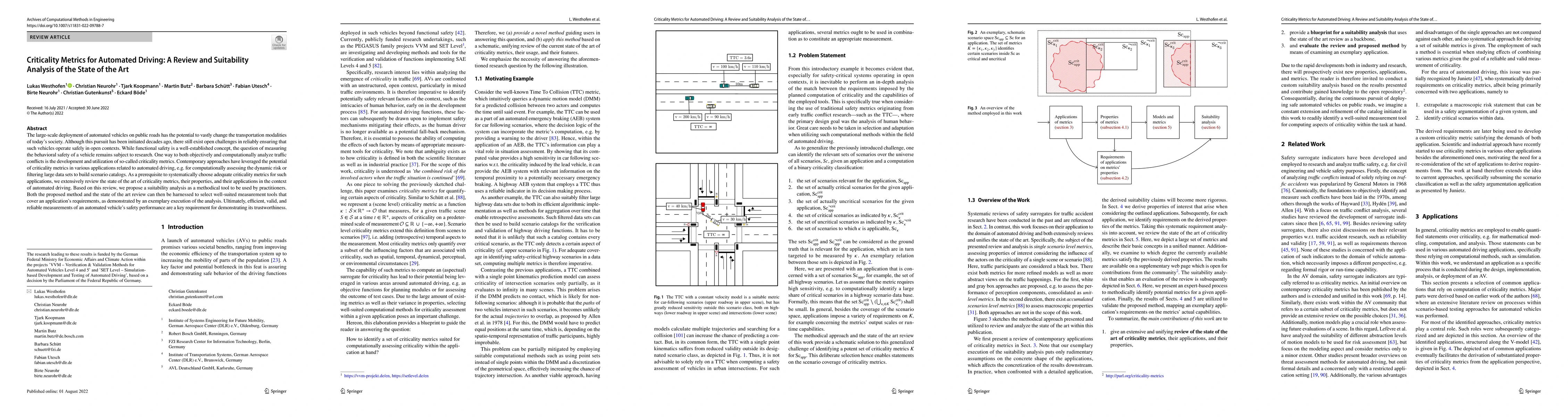 Thumbnail for Criticality Metrics for Automated Driving: A Review and Suitability
  Analysis of the State of the Art