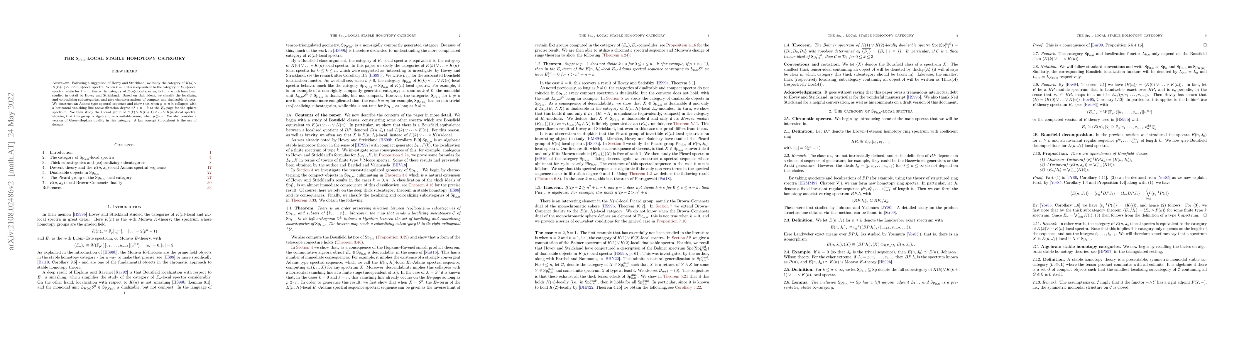 Thumbnail for The $\mathop{Sp}_{k,n}$-local stable homotopy category