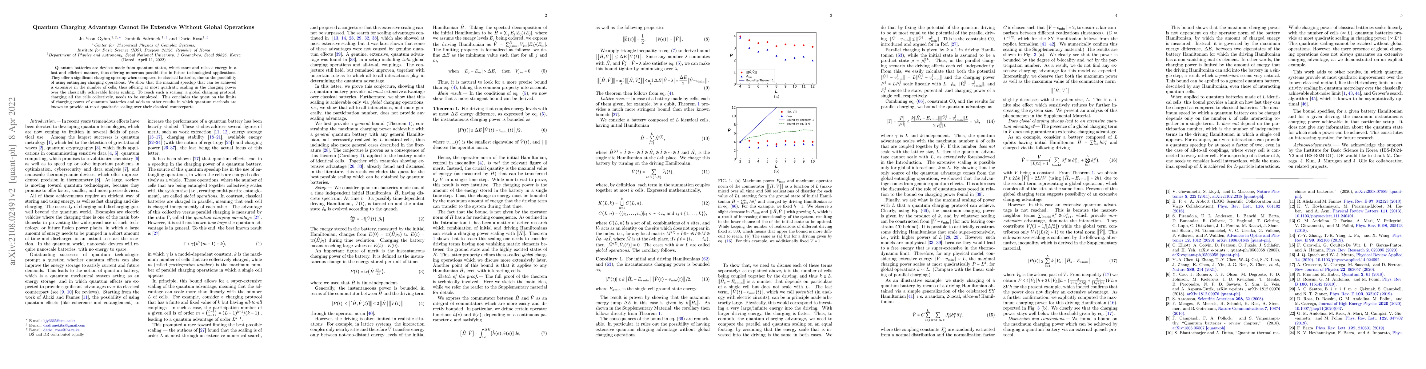 Thumbnail for Quantum Charging Advantage Cannot Be Extensive Without Global Operations