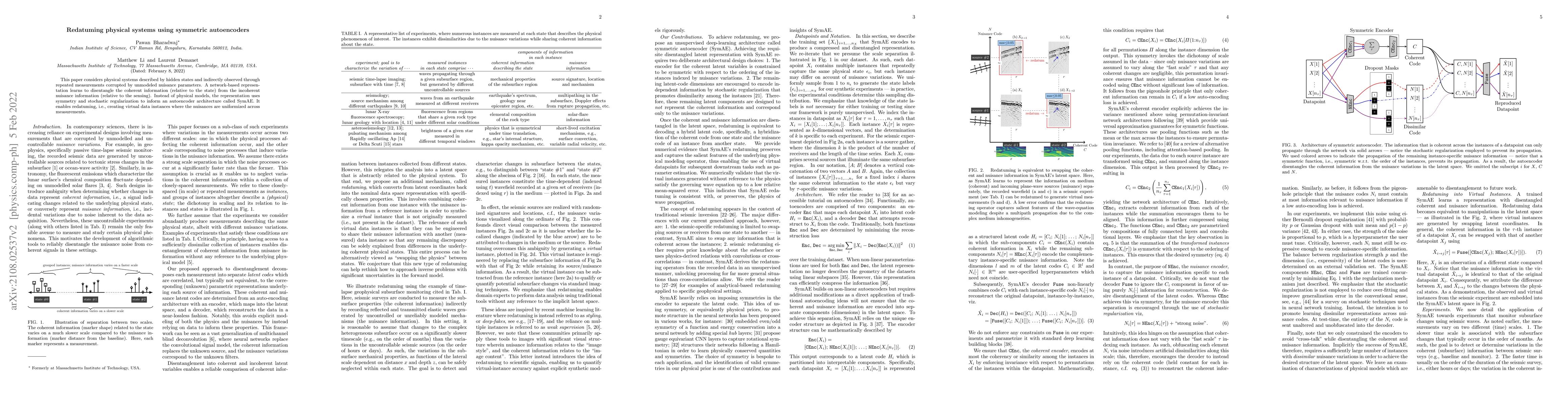 Thumbnail for Redatuming physical systems using symmetric autoencoders
