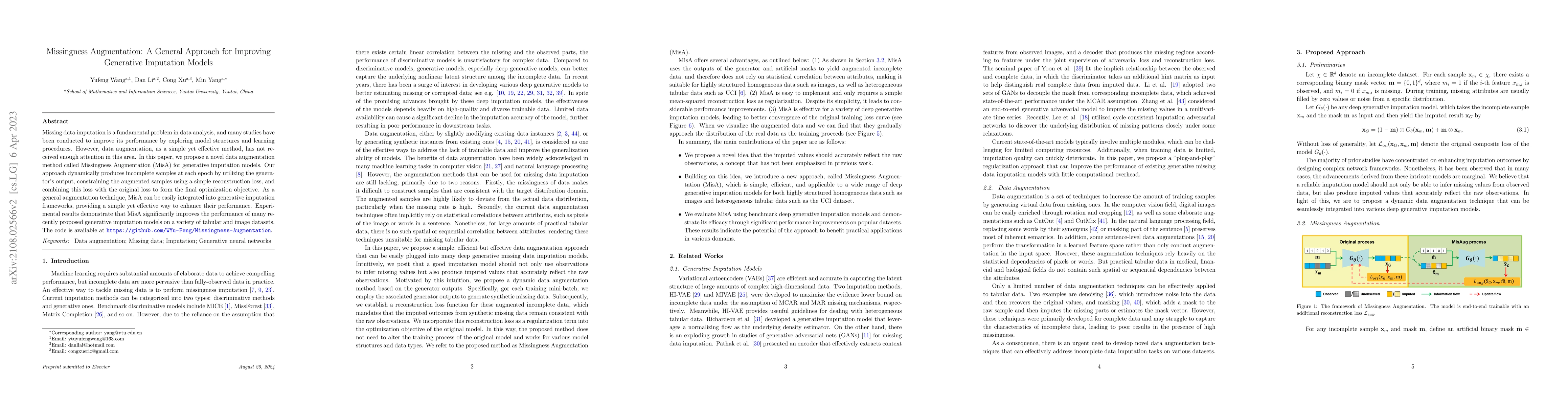Thumbnail for Missingness Augmentation: A General Approach for Improving Generative
  Imputation Models