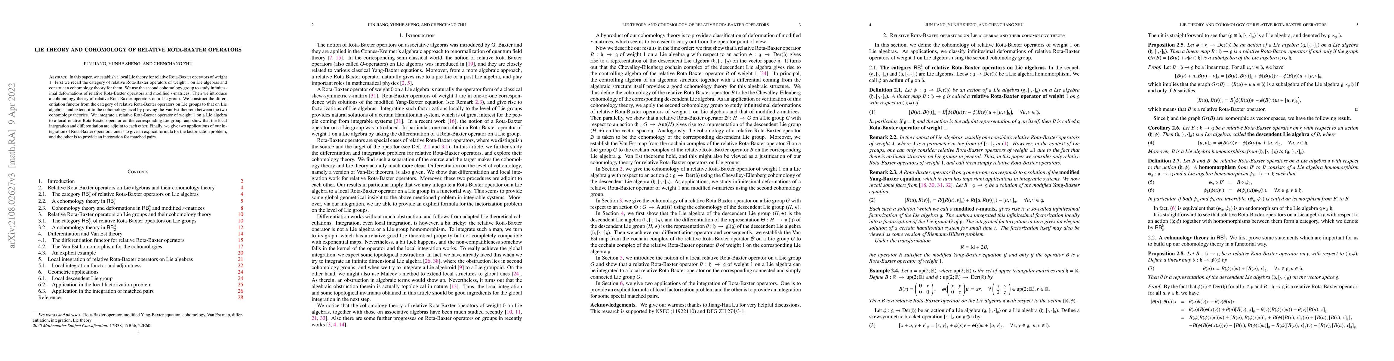 Thumbnail for Lie theory and cohomology of relative Rota-Baxter operators