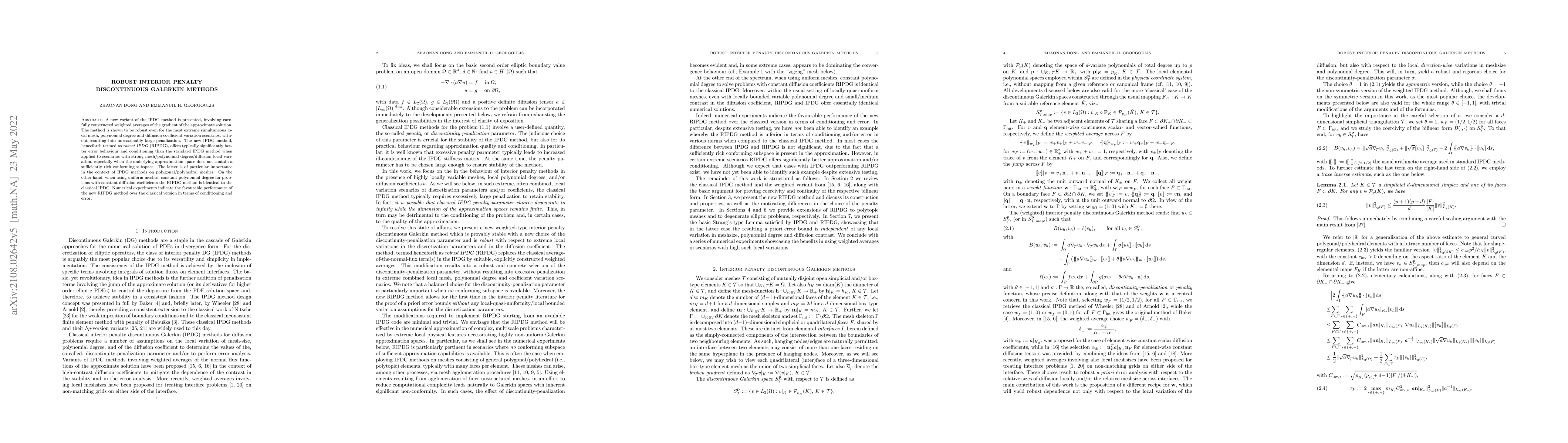 Thumbnail for Robust interior penalty discontinuous Galerkin methods