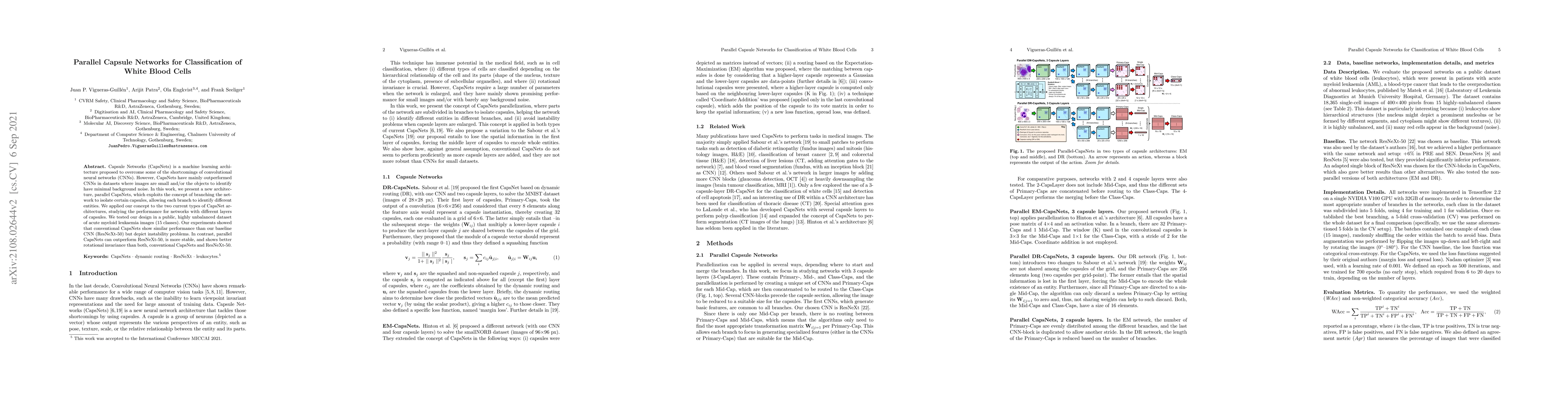 Thumbnail for Parallel Capsule Networks for Classification of White Blood Cells