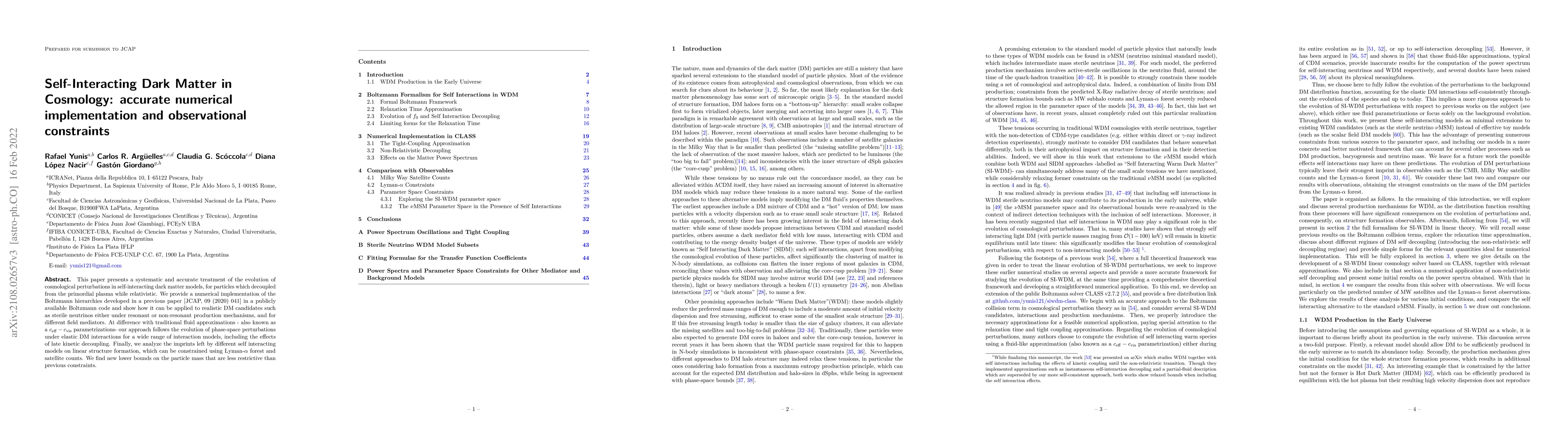 Thumbnail for Self-Interacting Dark Matter in Cosmology: accurate numerical
  implementation and observational constraints