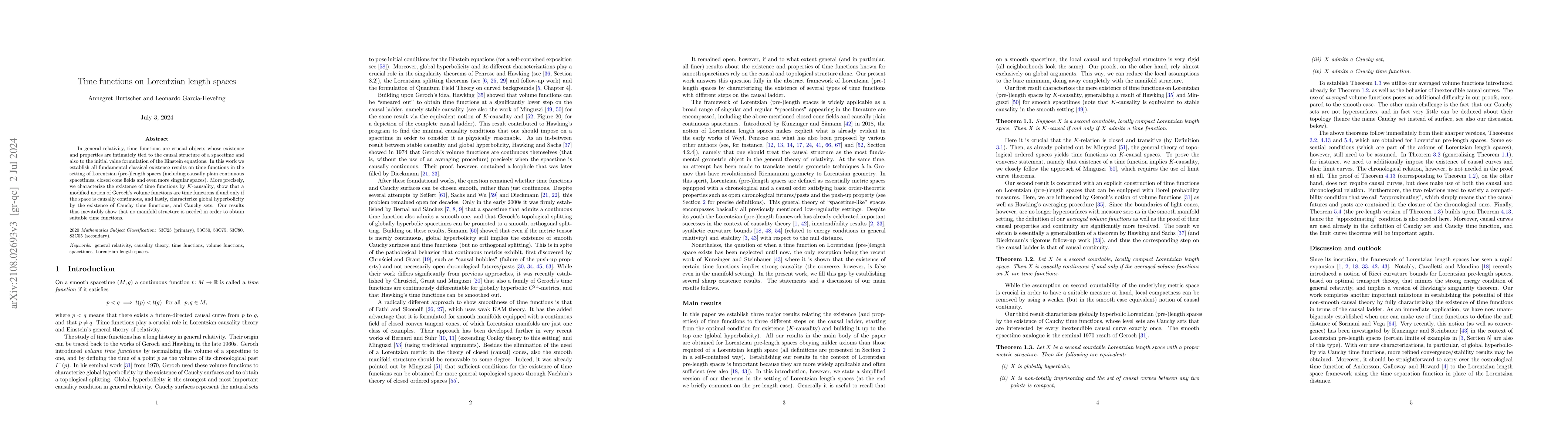 Thumbnail for Time functions on Lorentzian length spaces