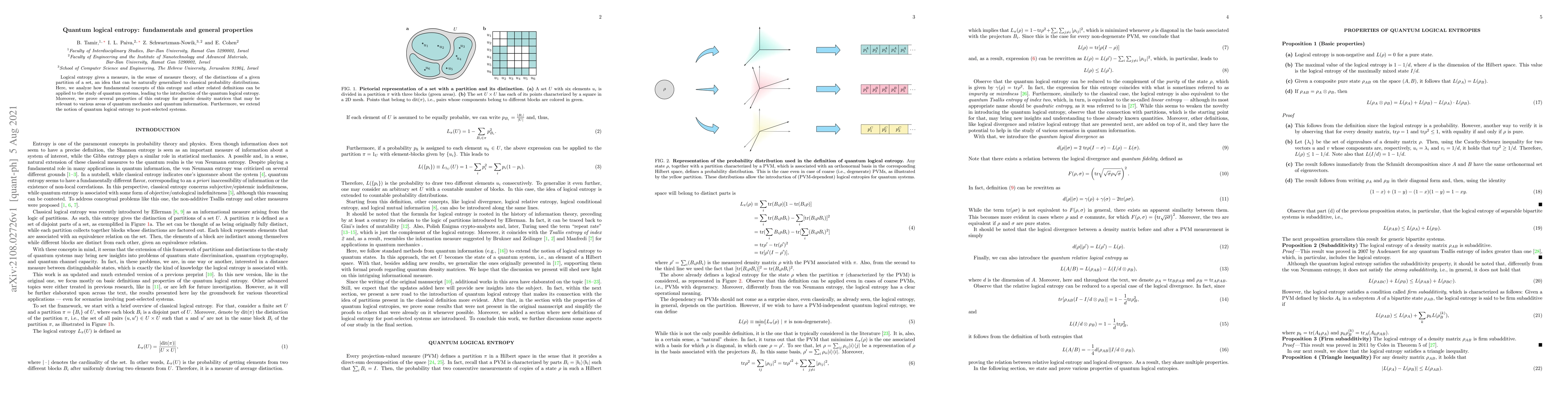 Thumbnail for Quantum logical entropy: fundamentals and general properties