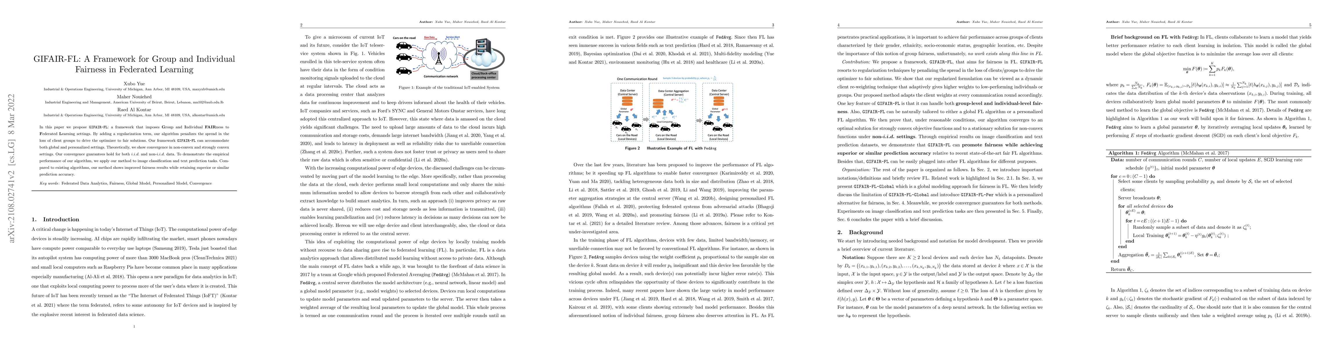 Thumbnail for GIFAIR-FL: A Framework for Group and Individual Fairness in Federated
  Learning