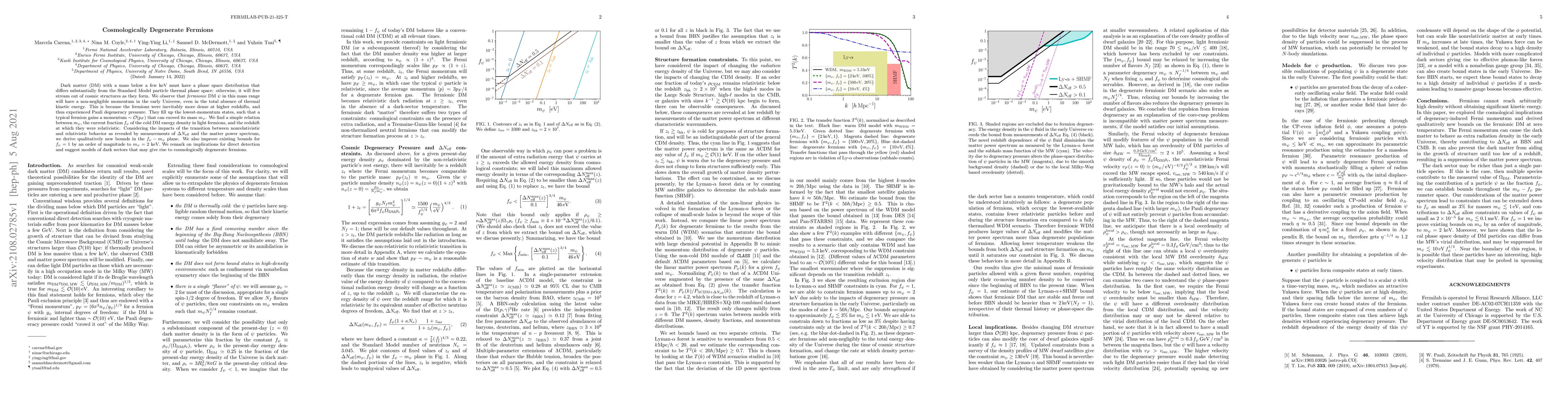 Thumbnail for Cosmologically Degenerate Fermions