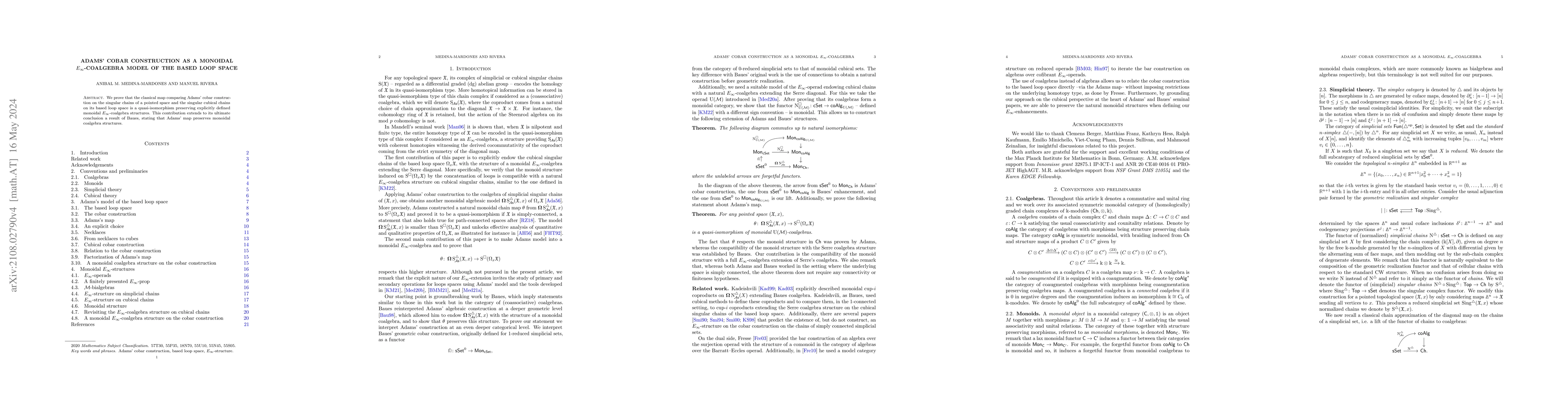 Thumbnail for Adams' cobar construction as a monoidal $E_{\infty}$-coalgebra model of
  the based loop space