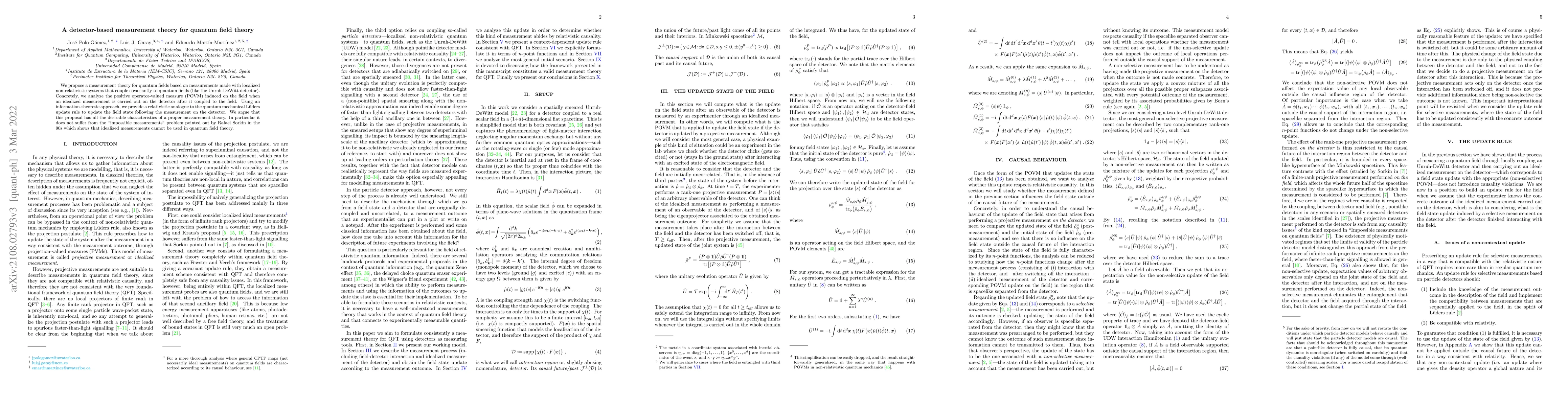 Thumbnail for A detector-based measurement theory for quantum field theory