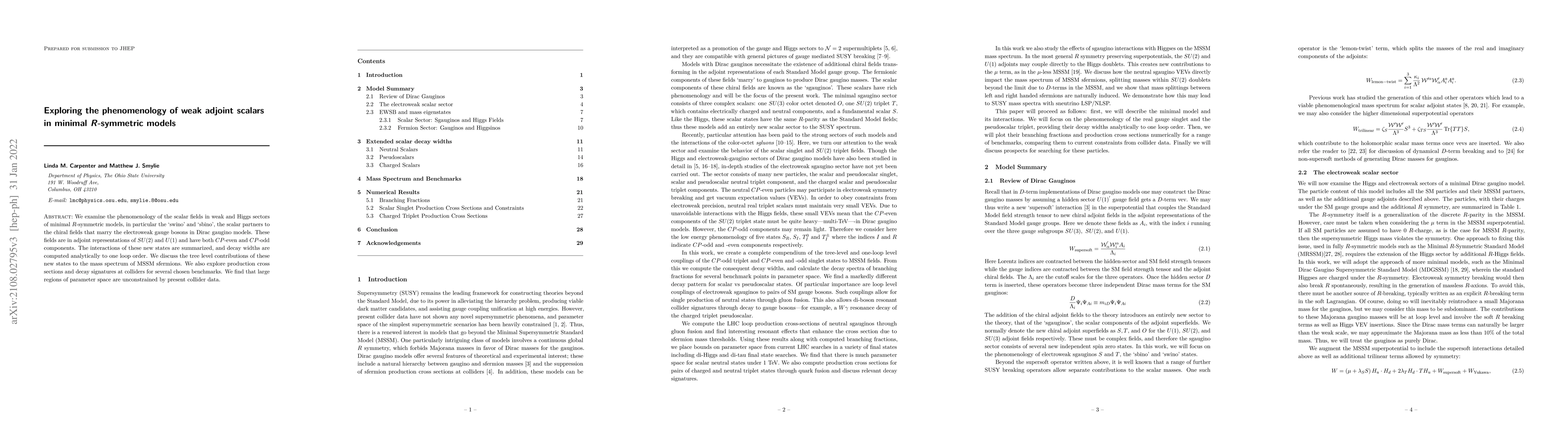 Thumbnail for Exploring the phenomenology of weak adjoint scalars in minimal
  $R$-symmetric models