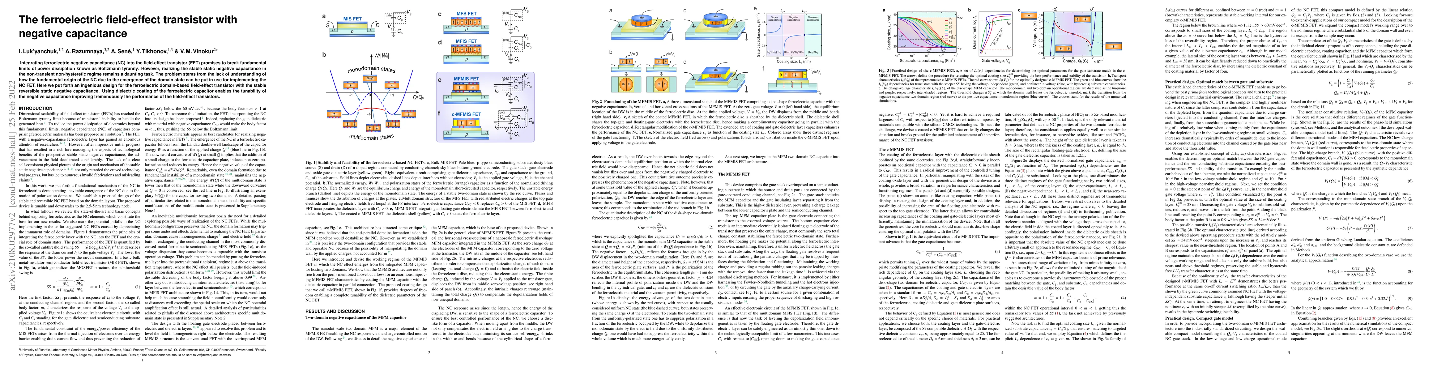 Thumbnail for The ferroelectric field-effect transistor with negative capacitance