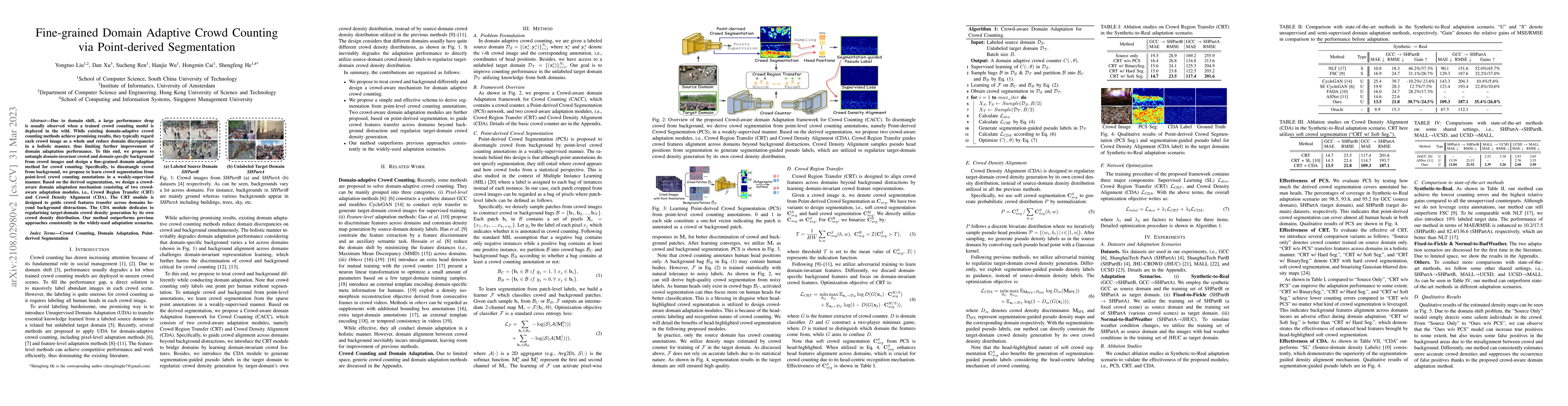 Thumbnail for Fine-grained Domain Adaptive Crowd Counting via Point-derived
  Segmentation