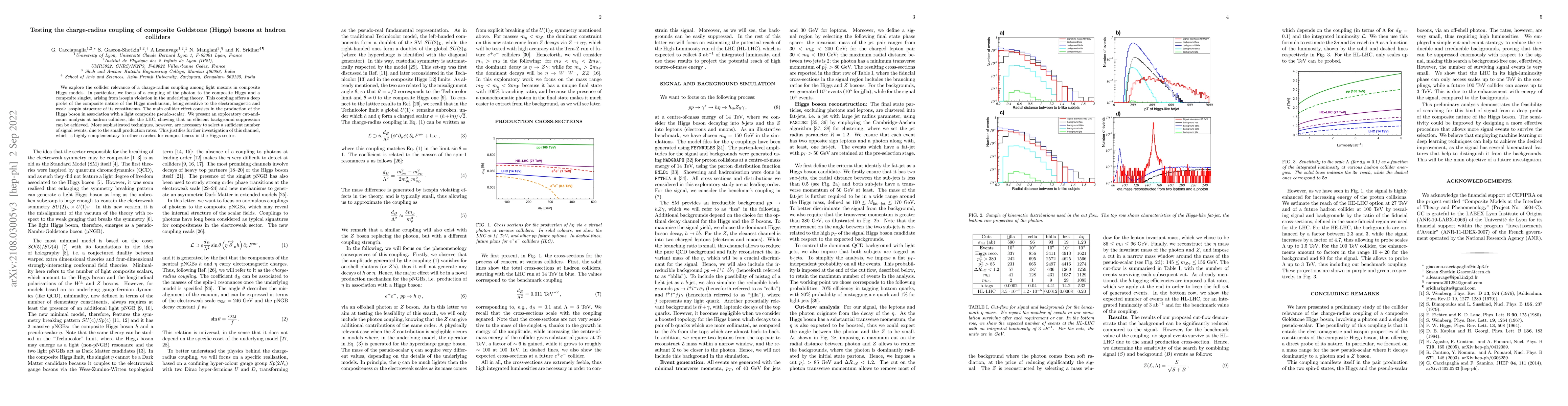 Thumbnail for Testing charge-radius coupling of the composite Higgs boson at hadron
  colliders